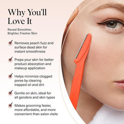 Kitsch Dermaplaning-Rasierer für Damen & Herren – Gesichtsrasierer, Augenbrauenrasierer & Gesichtshaarentferner – Peeling-Gesichtsrasierer & Hautpflege-Tool für glattere Haut – Terracotta, 12 Stück