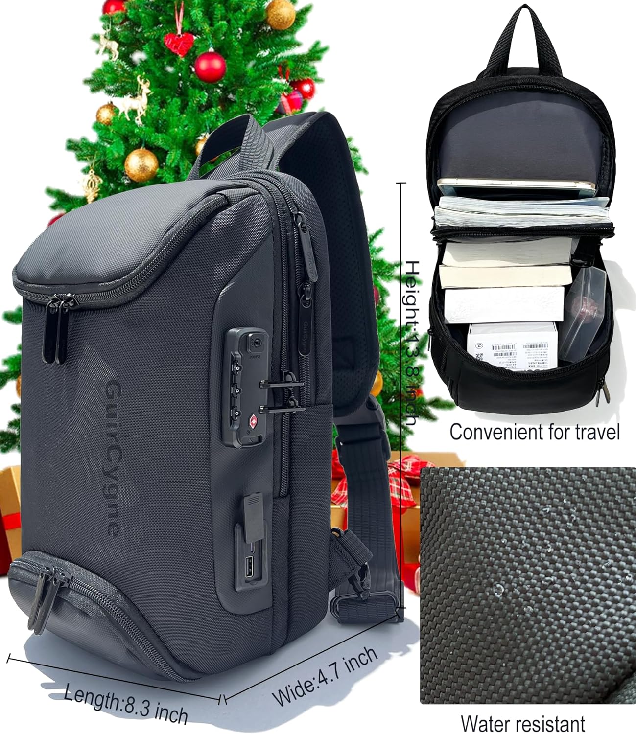 Geburtstagsgeschenke für Männer - Sling Bag für Herren, Sling Rucksack für Vater Freund, Umhängetasche für Ihn