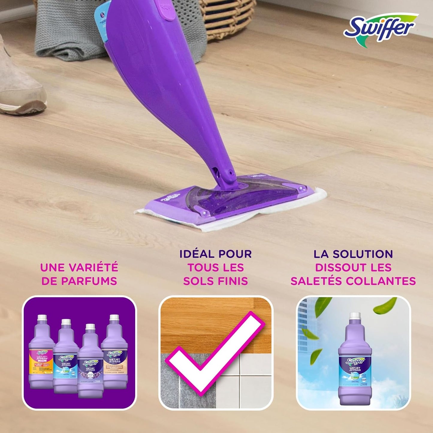 Swiffer WetJet Multi-Surface Bodenreiniger Nachfüllpackung mit der Kraft von Dawn, "Open-Window Fresh", 2 Stück, je 1,25 l