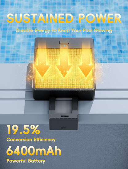 Solar Pool Lights Only for Metal Frame Above Ground Pools, 10-Color RGB 4-Mode LED Underwater Submersible Poolside Light with Auto Dusk Sensor, Waterproof Design, Remote & Timer Off, 1 Pack
