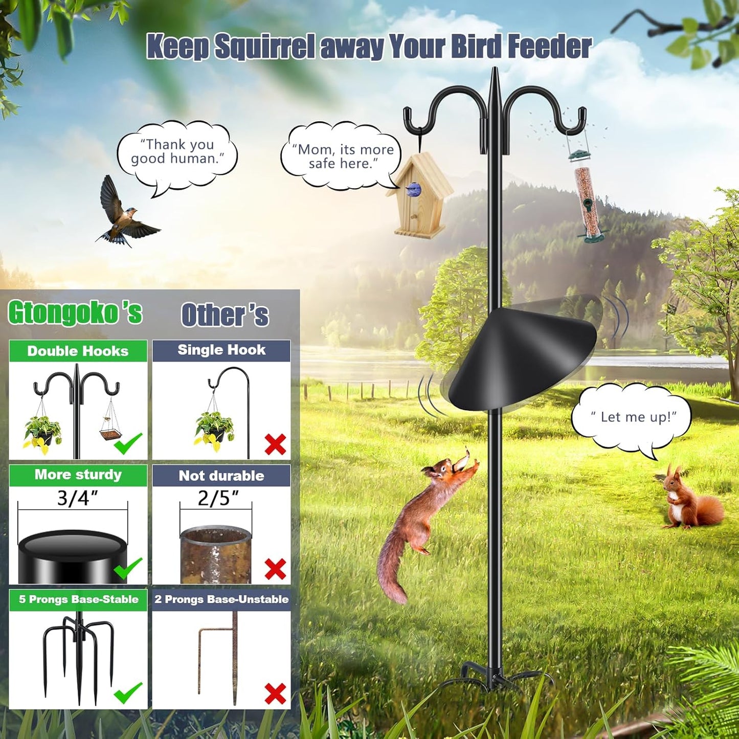 Gtongoko Squirrel Proof Bird Feeder Pole Review