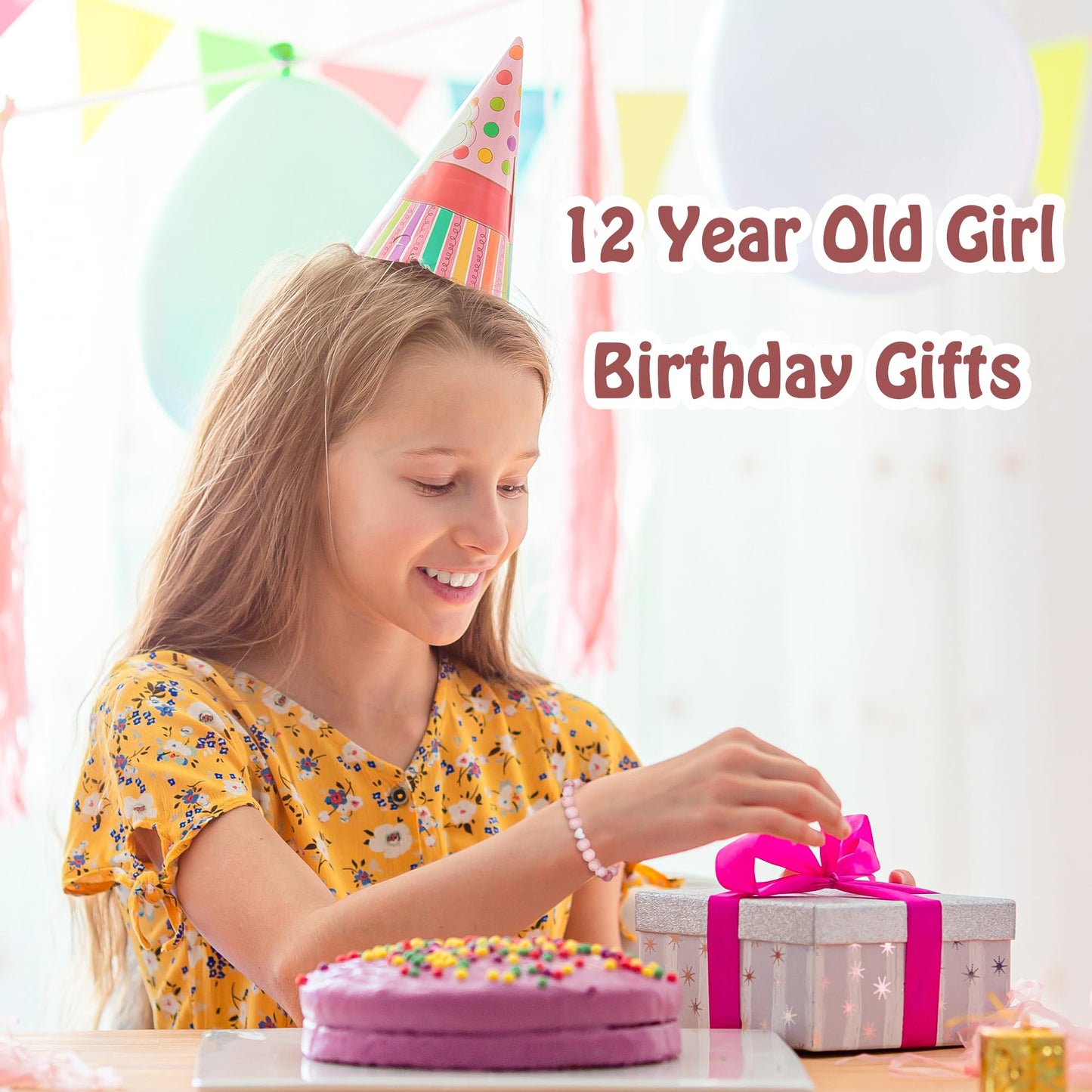 Sereney 5 Jahre altes Mädchen Geburtstagsgeschenkideen, verstellbares rosa-weißes Perlenarmband als Fünf-Jahres-5-Jahre-altes 5. Geburtstagsgeschenk für Teenager-Mädchen, Tochter, Nichte, Enkelin