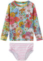 UMELOK Toddler and Little Girls Rash Guard Sets with Bikini Bottoms Swimwear