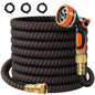 50FT Flexible Garden Hose & 10Modes Nozzle,None Expanding Lightweight Water Hose,Kink-Free,All-Weather 3/4 in. Hose for RV,Boat,Car Wash,Garden,Yard,Camper,Outdoor (Orange-Black, 50 Feet)