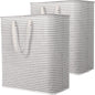 Lifewit 2 Pack Laundry Basket 80L Each, Collapsible Clothes Hamper with Reinforced Handles, Freestanding Waterproof Design for Bedroom and Laundry Room, Grey 160L Total