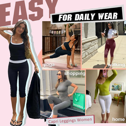 DHSO 3 Pack Women's Knee Length Leggings - A Summer Wardrobe Essential