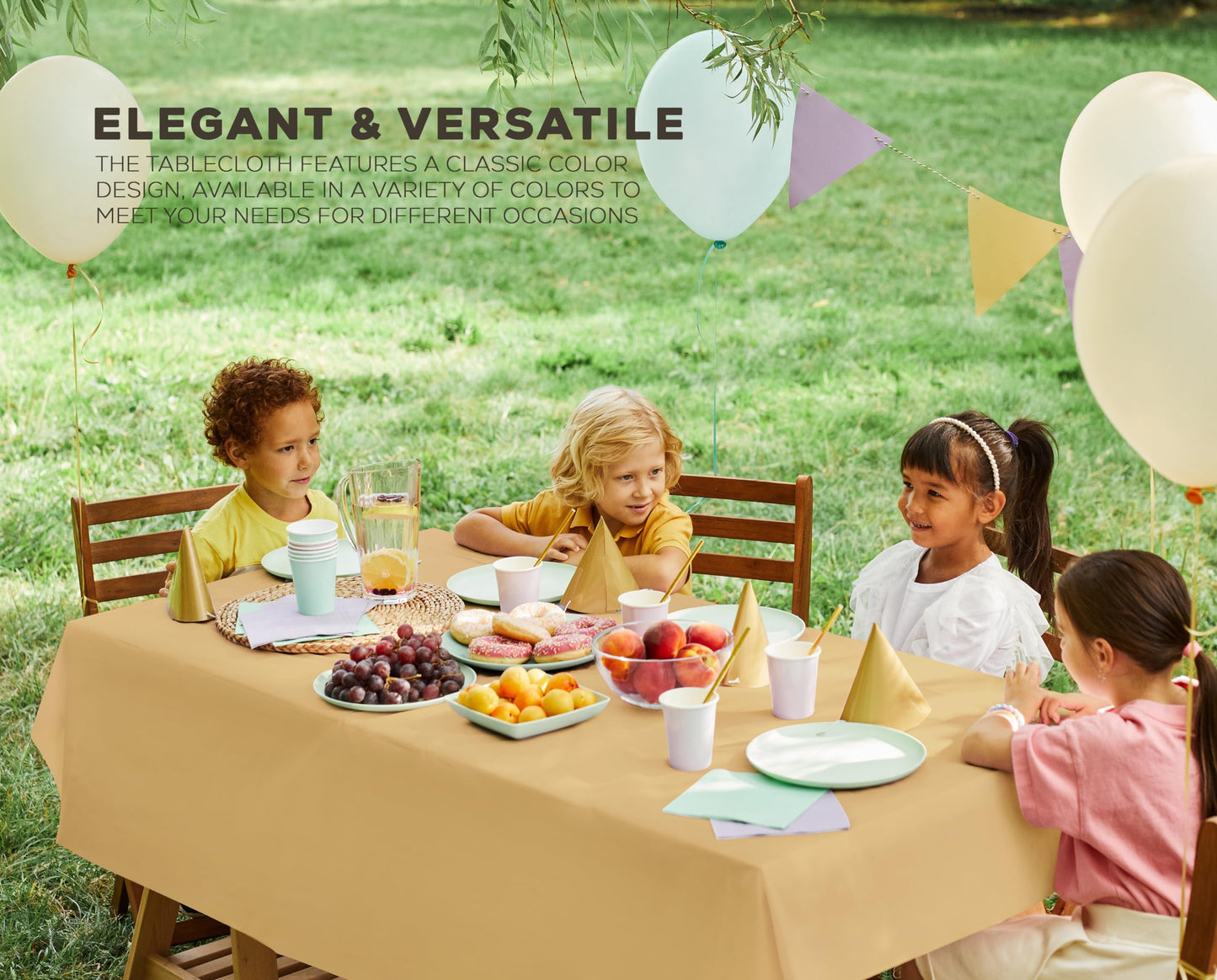 Utopia Kitchen Einweg-Tischdecke aus Kunststoff (12er Pack – 137x274 cm) Weiß Rechteckige Tischdecke Wasserdicht Schmutzabweisend Party-Tischdecke