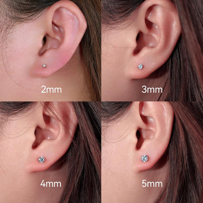 Limerenz Hypoallergene F136 Titan Schraub-Perlen-Ohrstecker (Flat Back Sleeper Earrings) Implantatqualität 20G Kleine Ohrstecker für empfindliche Ohren (5mm Perle)