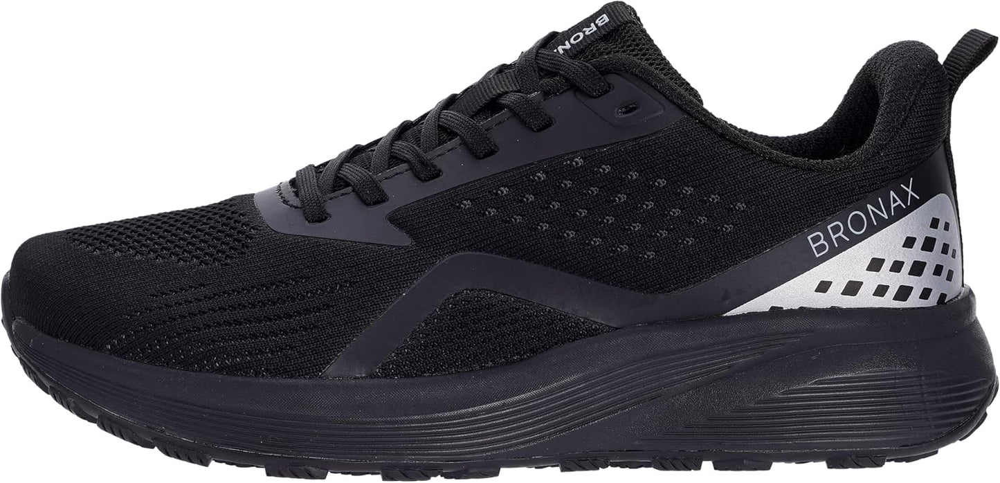 BRONAX Mens Wide Toe Box Running Tennis Shoes