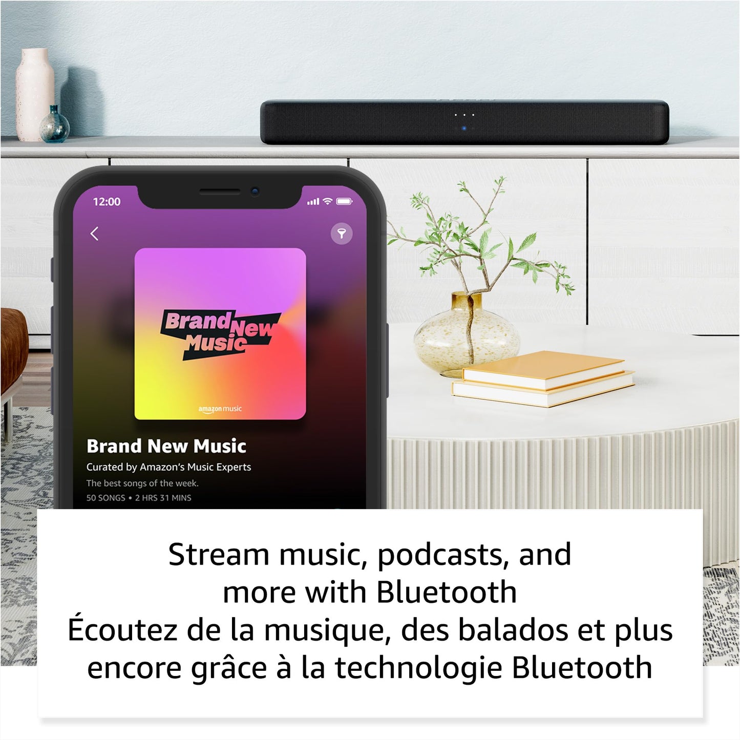 Amazon Fire TV Soundbar, 2.0-Lautsprecher mit DTS Virtual:X und Dolby Audio, Bluetooth-Konnektivität