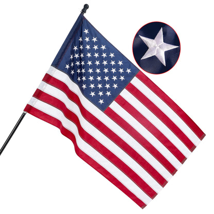 American Flag 8x12 ft: Long Lasting US Flag, Heavy Duty Nylon, Embroidered Stars, Sewn Stripes, Brass Grommets, UV Protection Perfect for Outdoors! USA Flag