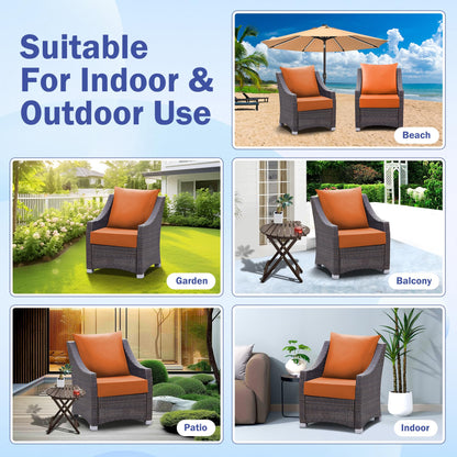 IASEAHK Outdoor Chair Cushions, 24 x 24 Inch Outdoor Cushion for Patio Furniture, Patio Chair Cushion, Waterproof & Fade Resistant Deep Patio Furniture Cushions Set with Handle and Ties, Navy Blue