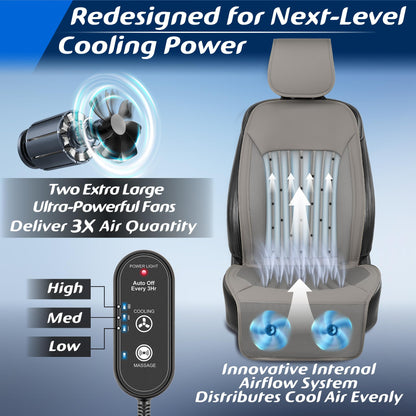 Paffenery 2026 Upgraded Cooling Car Seat Cover Front Seat, 12V-24V Ventilated Cooling Car Seat Cushion, Cooled Seat Cover for Car SUV Truck Universal Fit, Classic Black