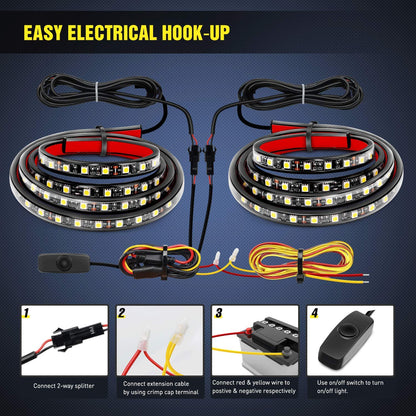 Nilight 4Pcs Car Underglow Neon Accent Strip Lights 252 LEDs RGB 8 Color Sound Active Function Music Mode with Wireless Remote Control Underbody Light Strips for Cars Van SUV Truck