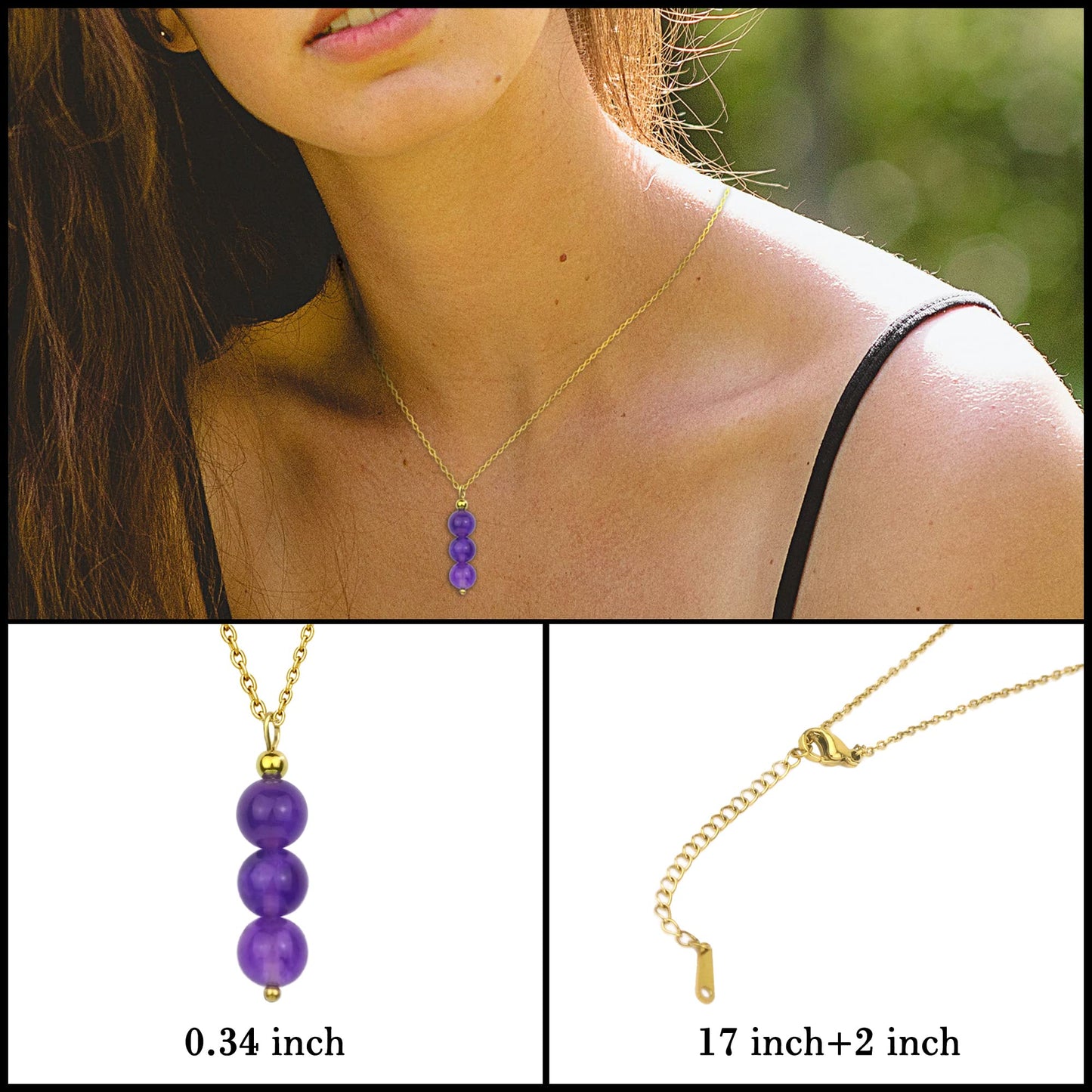 SmileBelle Schwarzer Turmalin Halsketten für Frauen, Schutz und Heilung Spirituelle Kristall Halsketten, Oktober Geburtsstein Halskette Schwarzer Turmalin Schmuck für Frauen Teenager Mädchen als Geburtstagsgeschenke