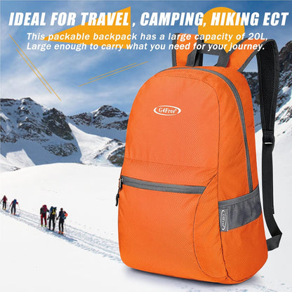 G4Free 20L Lightweight Packable Backpack Foldable Travel Hiking Daypack for Men and Women