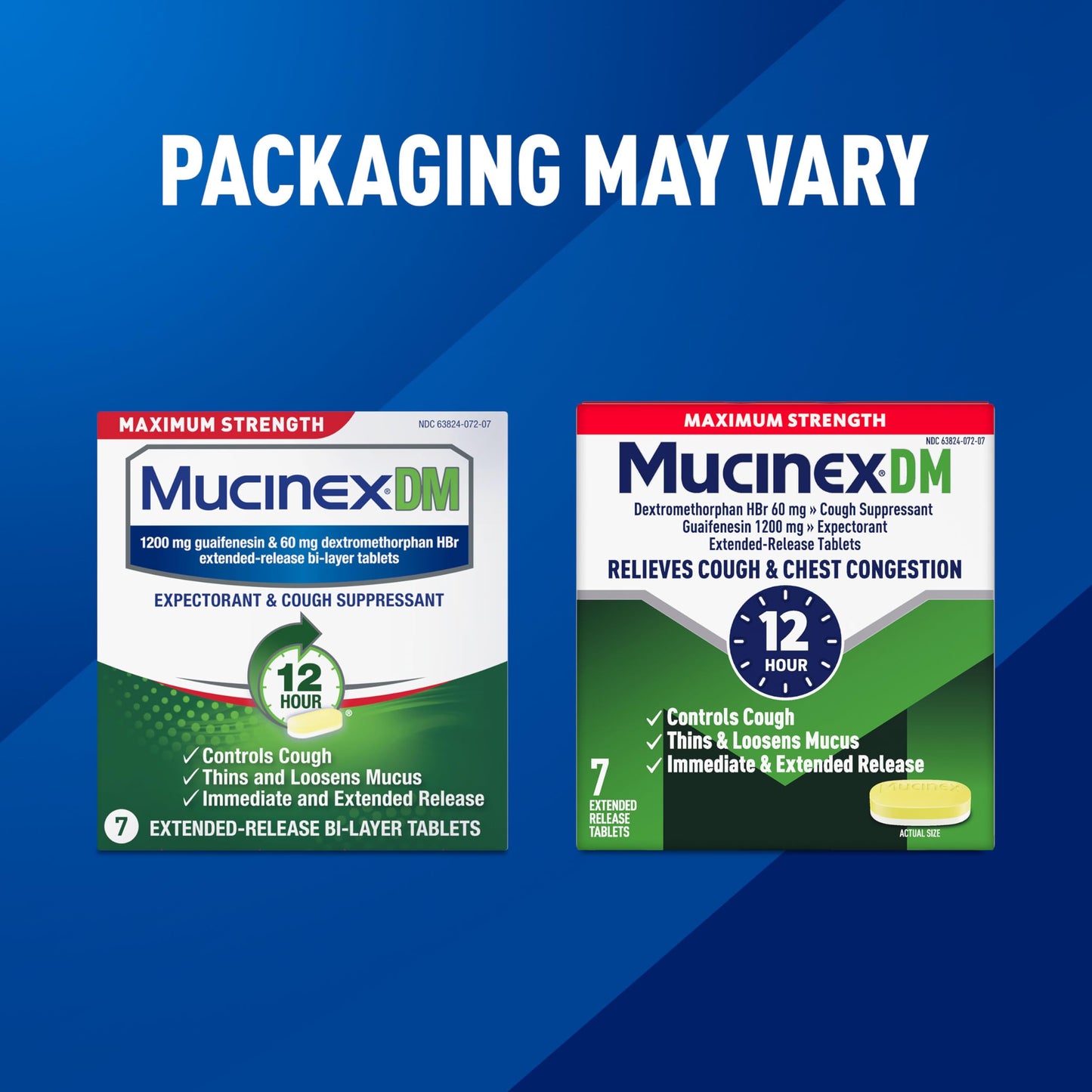 Mucinex DM Maximum Strength Cough Suppressant & Expectorant Tablets, 28ct - 1200mg Guaifenesin (Pack of 2)