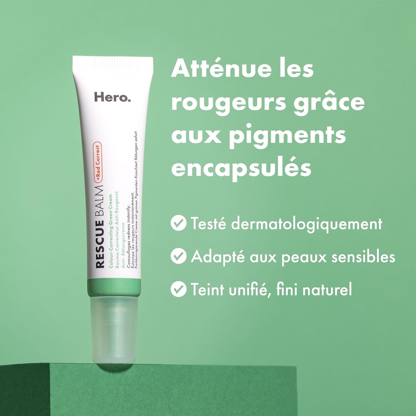 Hero Cosmetics Rescue Balm - Cream for Blemishes & Reduces Redness, Provides Long-Lasting Moisture, for Sensitive Skin, Dermatologically Tested, Great with Pimple Patches, 15 ml