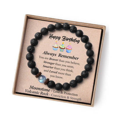 THEMEROL Handmade Gifts for Boys/Men-Love/Strength-Natural Gemstone Bracelet for Son Grandson Dad Boyfriend Husband Brother Nephew Uncle