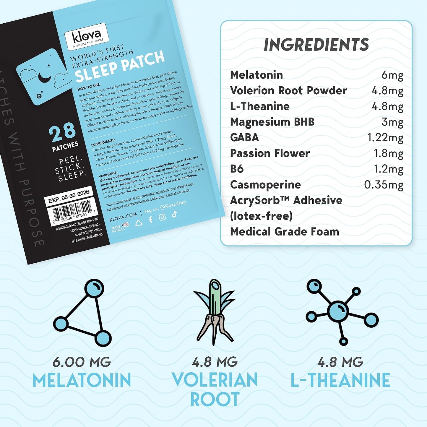 Klova Sleep Support Patch Bundle for Adults – Extra Strength & ZSleep Melatonin Patches Plus Melatonin-Free Option – Natural, Non-Habit-Forming Overnight Sleep Aid – 84 Patches