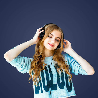 LORELEI X6 Over-Ear Kabelgebundene Stereo-Bass-Kopfhörer mit Mikrofon, Leicht, Faltbar & Portabel mit 1,45M Kabel ohne Verheddern für Smartphone, Tablet, MP3/4, Space Black