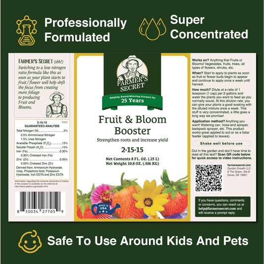 Unlock Your Garden's Potential with Farmer's Secret Fruit & Bloom Booster Fertilizer