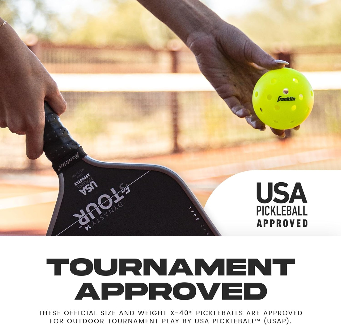 Franklin Sports Outdoor-Pickleballs – X-40 Pickleballbälle – von USA Pickleball (USAPA) zugelassen – offizieller US Open Ball – 3er-, 12er- und 100er-Bulk-Packs Pickleballs