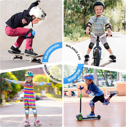 Kinder/Jugend Knieschoner Ellenbogenschoner Protektoren Set für Inlineskates Rollschuhe Radfahren BMX Fahrrad Skateboard Inline-Skating Scooter Fahren Sport