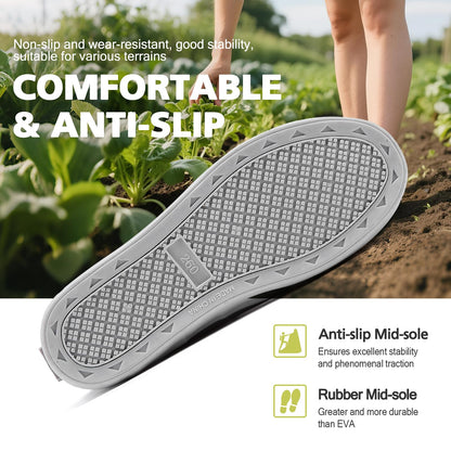 Women's Deck Boots, Waterproof Ankle Rain Boots with Anti-Slip Traction, Rubber Garden & Fishing Boots for Boating, Camping, Farming & Outdoor Work