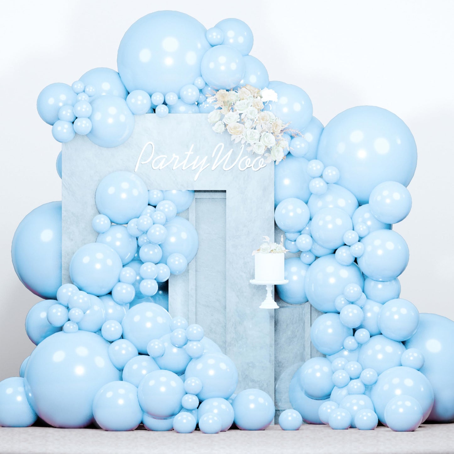 PartyWoo White Balloons 140 pcs Different Sizes of 18 12 10 5 Inch White Balloons Arch Kit Garland for Wedding Baby Shower Birthday Bridal Shower Graduation Engagement Party Decorations White-Y13