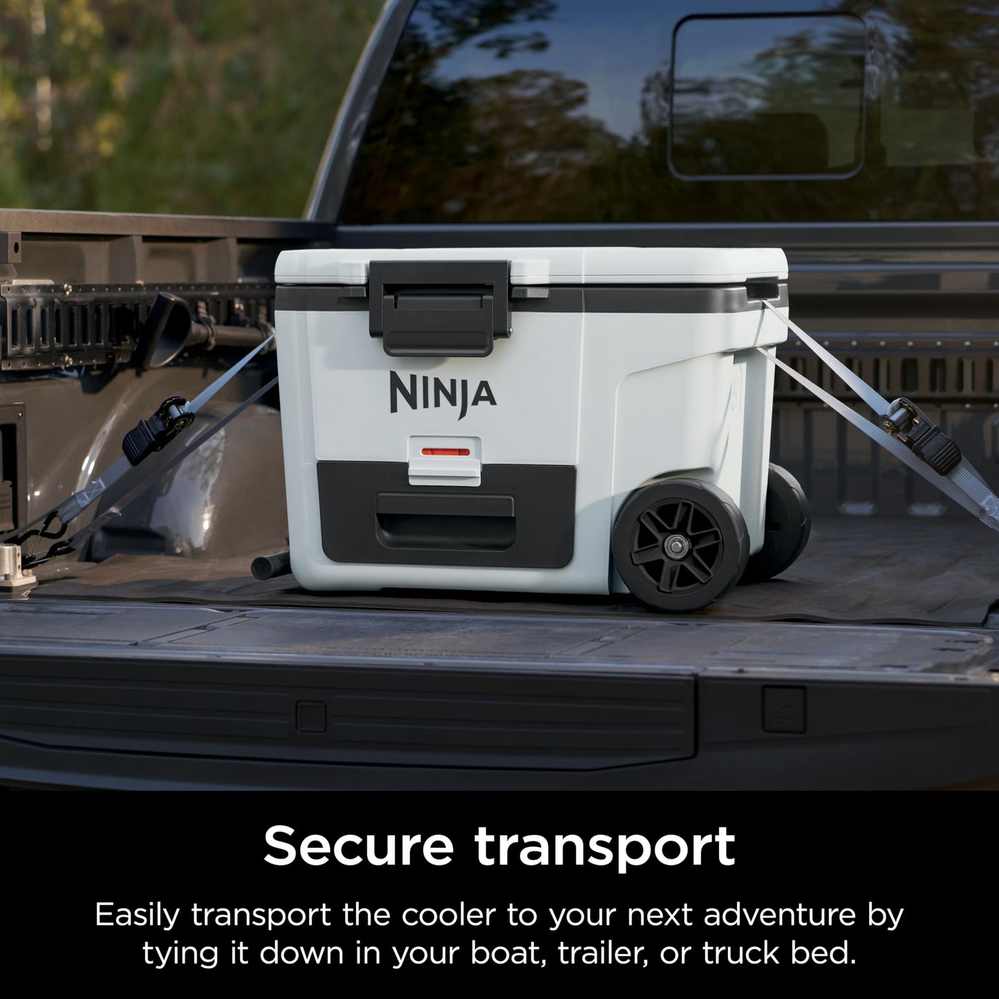 Ninja FrostVault 45QT Cooler with Wheels | Insulated with Temp Dry Storage Drawer | Keeps Ice Cold for Days | for The Beach, Camping, Picnics & More | Halocline Green | FB245TL