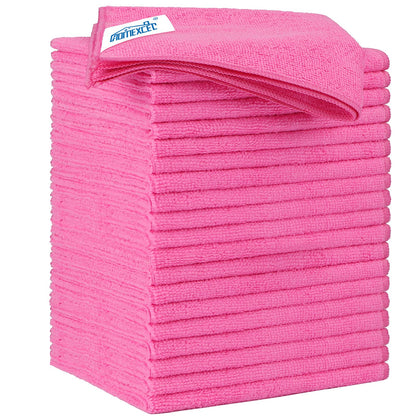 HOMEXCEL Microfiber Cleaning Cloth 12 Pack, 12.5 x 12.5 inch Microfiber Towels for Cars, Ultra Absorbent Car Washing Cloth, Lint Free Streak Free Cleaning Rags for Car, Kitchen, and Window (Grey)