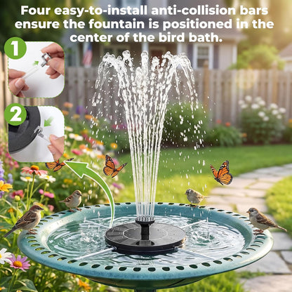AISITIN Solar Fountain Pump with 6 Nozzles, 2026 Solar Bird Bath Fountains, Upgraded Floating Solar Water Fountain for Garden, Pond, Pool & Outdoor