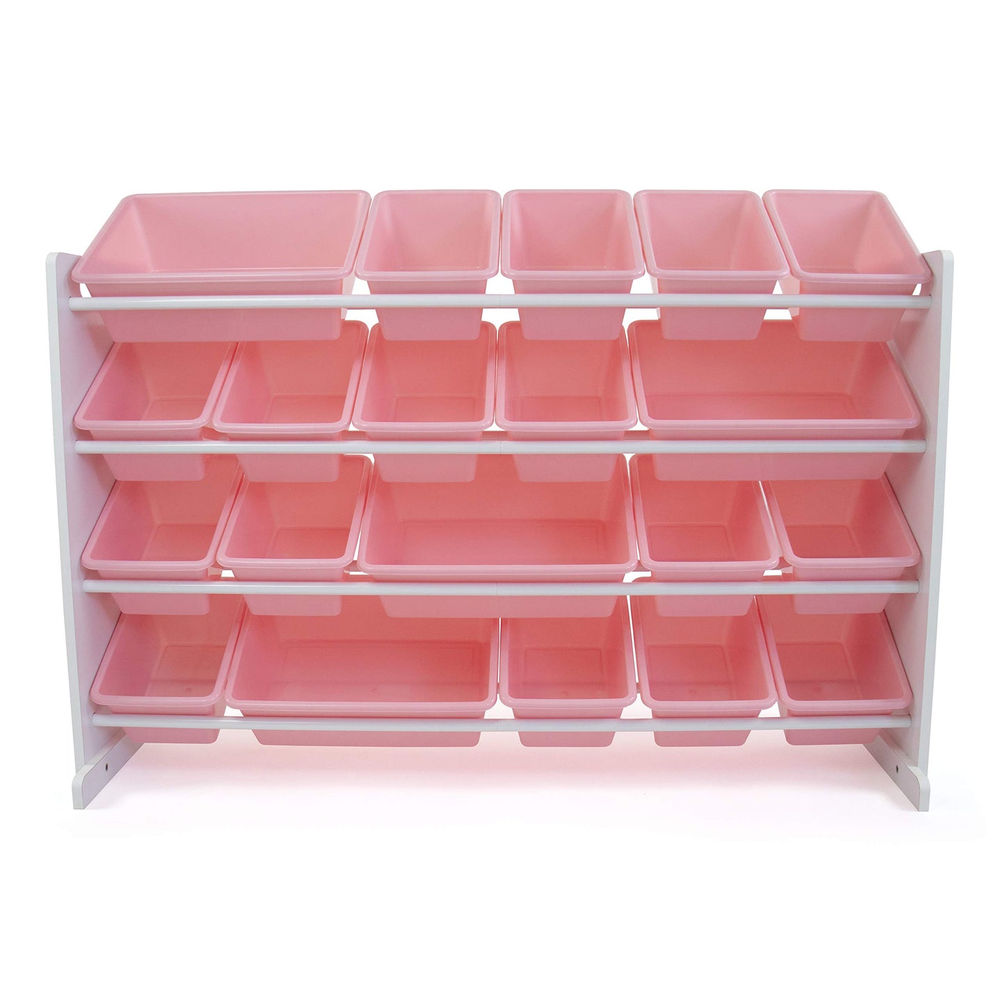 Humble Crew Toy Storage Organizer with 20 Removable Storage Bins for Kids Playroom, 4-Tier Toddler Toy Organization and Storage, Natural/White