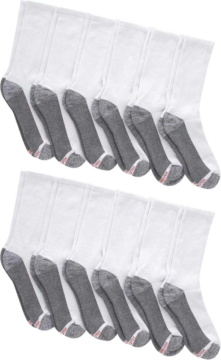 Hanes Herren Crew-Socken Max Cushioned, feuchtigkeitsableitend mit Geruchskontrolle, Multipack