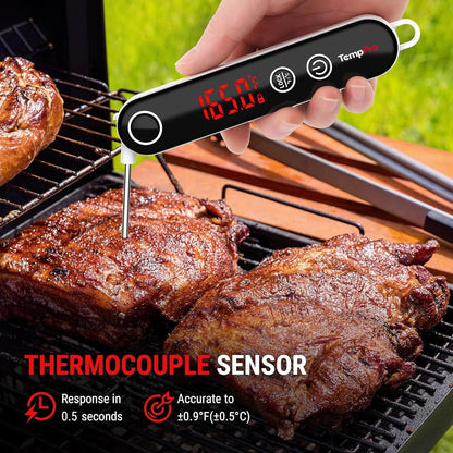 TempPro Digitales Sofortablese-Fleischthermometer zum Grillen, wasserdichtes Küchen-Lebensmittelthermometer mit Kalibrierfunktion und Hintergrundbeleuchtung, zum Backen von Brot, Süßigkeiten, Kochwerkzeug, Utensilien (zuvor ThermoPro)