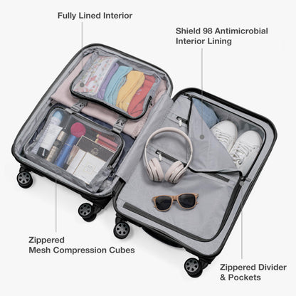 Traveler's Choice Pagosa Hardshell Expandable Luggage with Spinner Wheels, Slate Blue, 3-Piece Set (22/27/30)