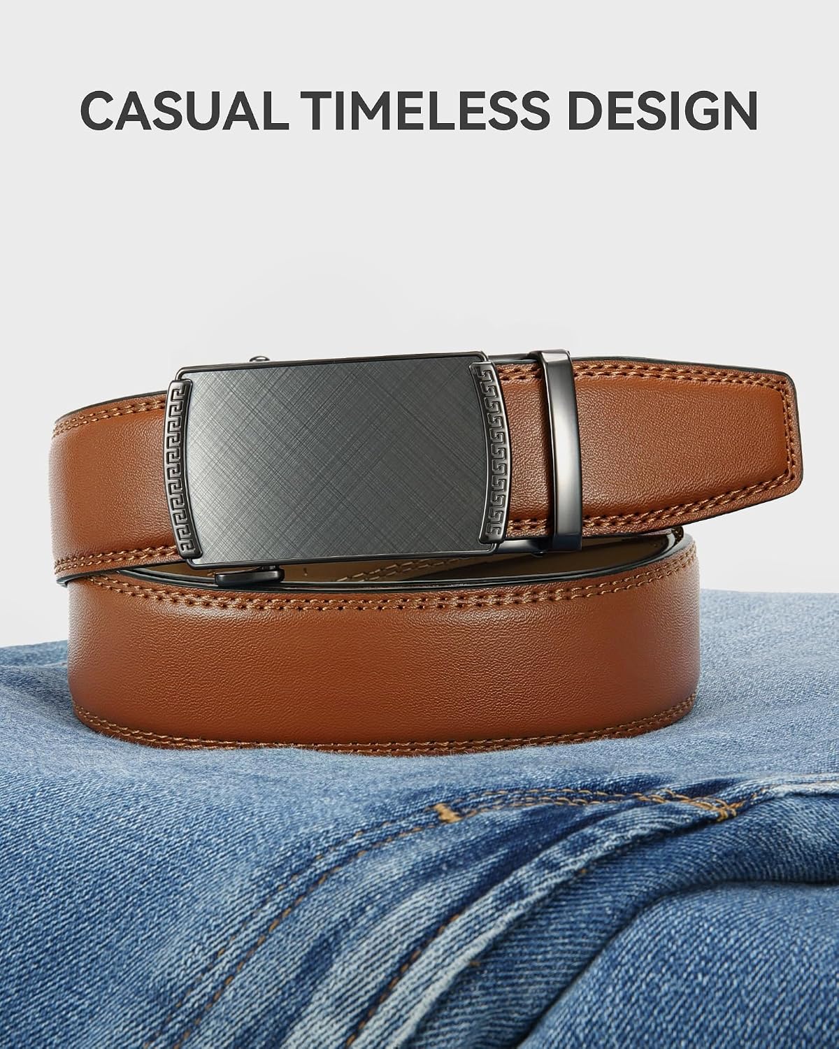 CHAOREN Mens Belt Leather Belts for Men Ratchet Belt, Customizable Fit (35mm)