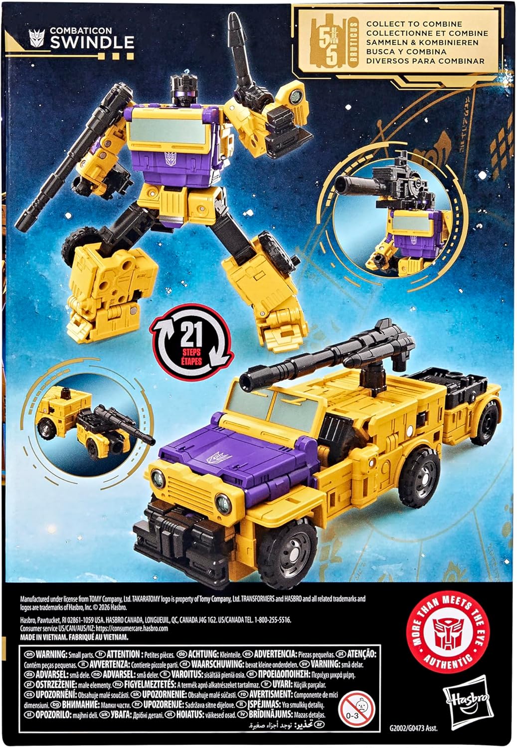 Transformers Age of the Primes Combaticon Swindle, Voyager Class 6.5-Inch Converting Action Figure, Robot Toys for Ages 8+