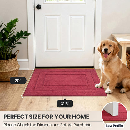 PURRUGS Dirt Trapping Door Mat 32" x 70", Non-Slip/Skid Machine Washable Entryway Rug, Dog Doormat, Super Absorbent Welcome Mat for Muddy Wet Shoes and Paws, Grayish Brown