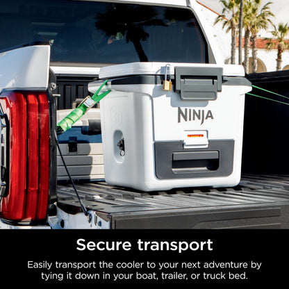 Ninja FrostVault 50qt Hard Cooler with Dry Zone | Integrated Fridge-Temp Dry Storage Drawer | Premium Heavy-Duty Insulated Cooler | Keeps Ice Cold for Days | Spanish Moss | FB151GN1