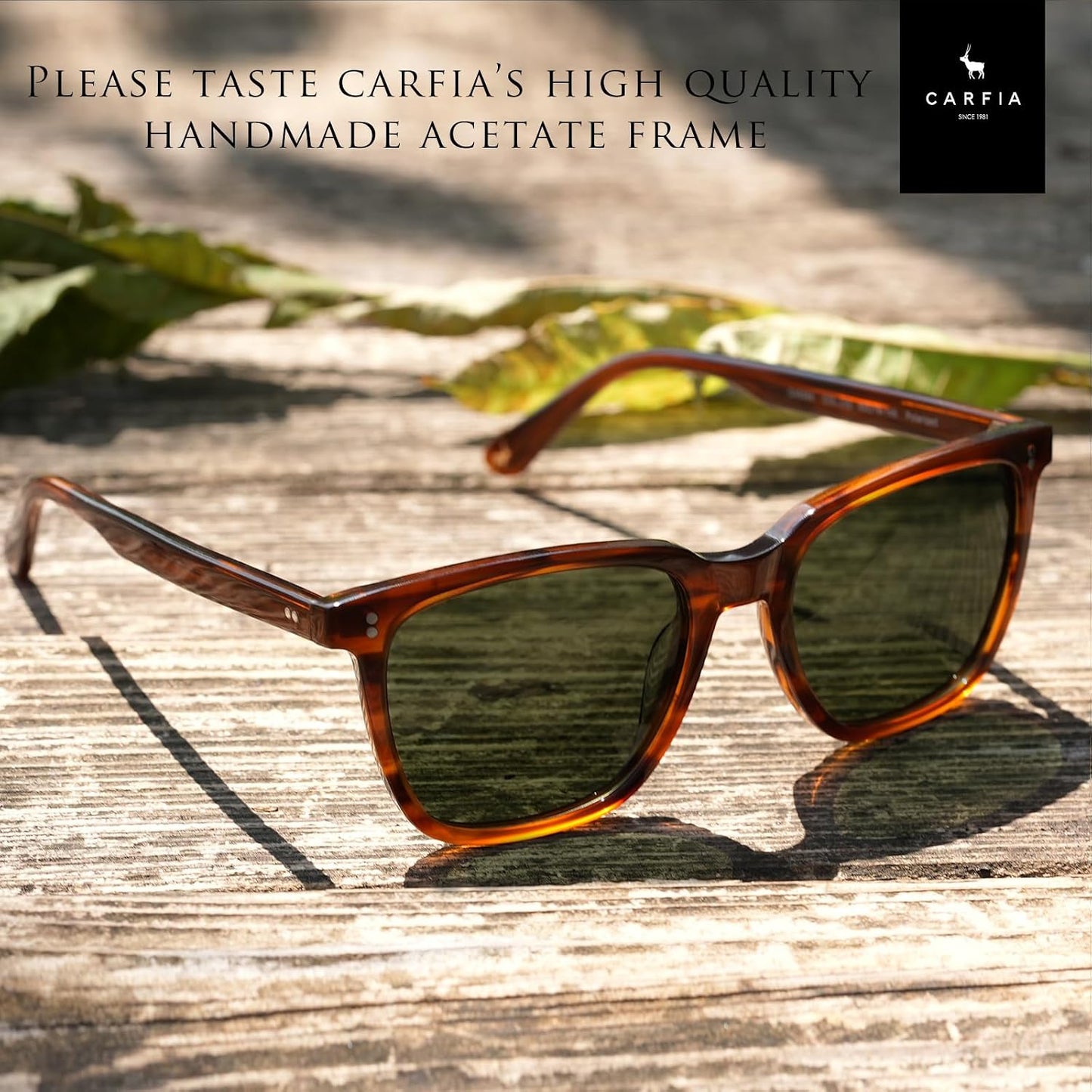 CARFIA Square Polarized Sunglasses for Men