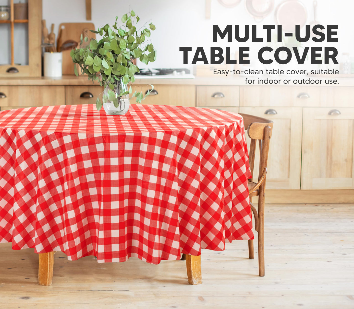Utopia Kitchen Einweg-Tischdecke aus Kunststoff (12er Pack – 137x274 cm) Weiß Rechteckige Tischdecke Wasserdicht Schmutzabweisend Party-Tischdecke