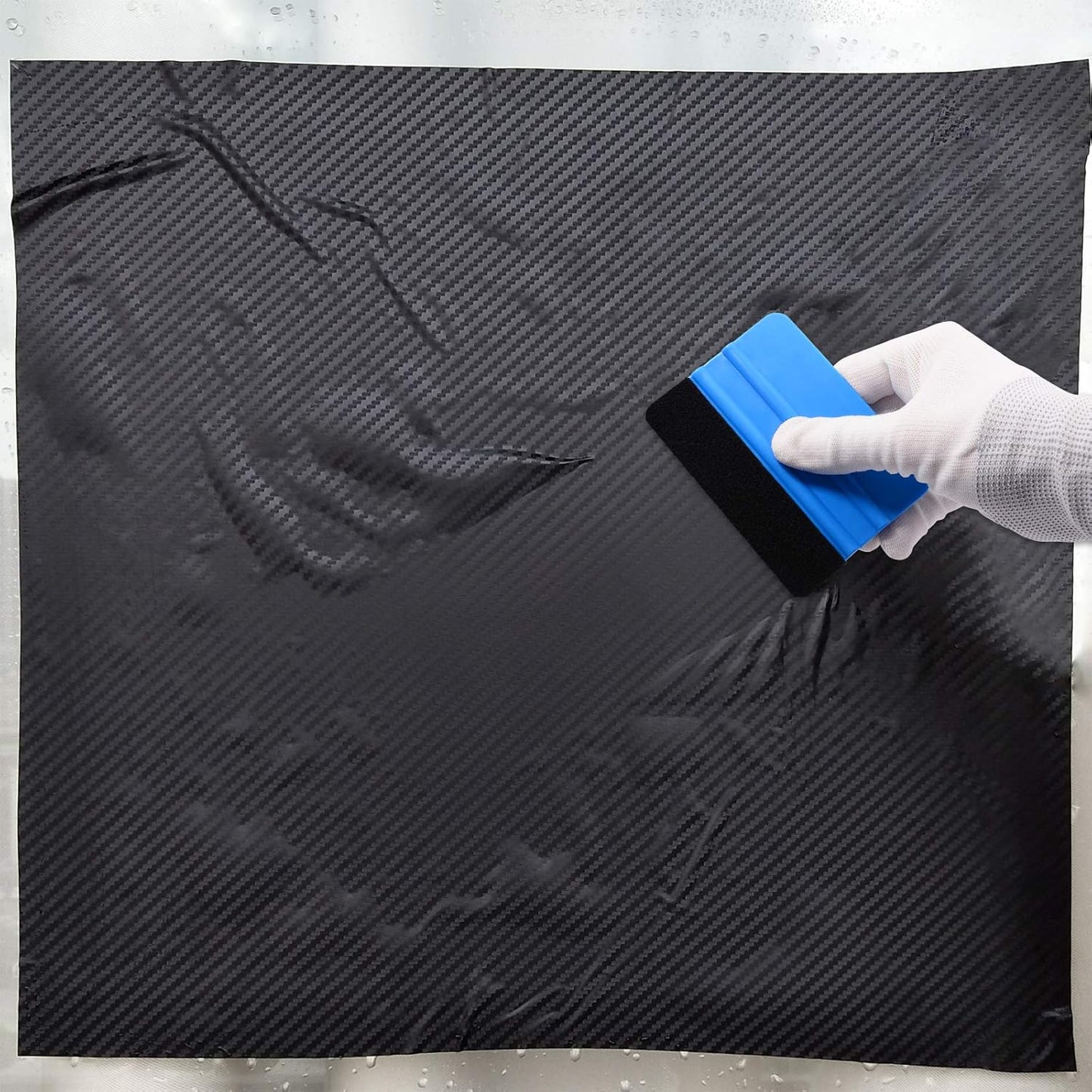 EHDIS 2 Stücke Vinyl Rakel Filzkantenrakel 10 cm Auto Vinyl Abzieher Decal Applikator Fensterfolien-Werkzeug mit Filzkante (2 Stücke, Blau)
