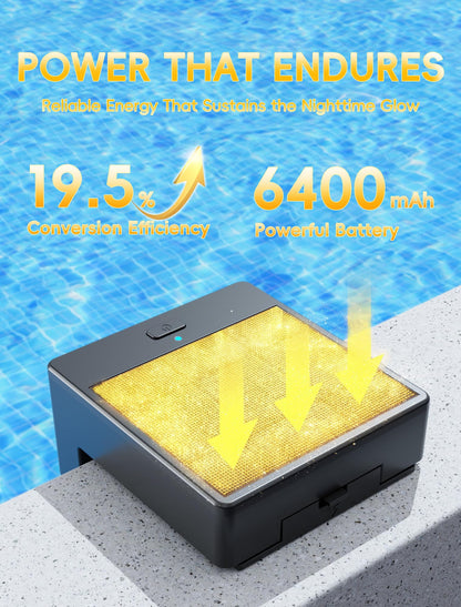 Solar Pool Lights Only for Metal Frame Above Ground Pools, 10-Color RGB 4-Mode LED Underwater Submersible Poolside Light with Auto Dusk Sensor, Waterproof Design, Remote & Timer Off, 1 Pack