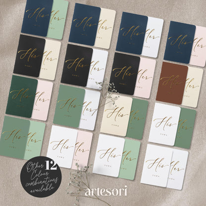 ARTESORI Premium Ehegelübde-Buch für Sie & Ihn, Soft-Touch, Goldfolie, 28 linierte Seiten, Ehegelübde-Bücher für Sie und Ihn, Hochzeits-Essentials, Hochzeits-Geschenkideen, Geschenke für Sie und Ihn [Weiß & Schwarz]
