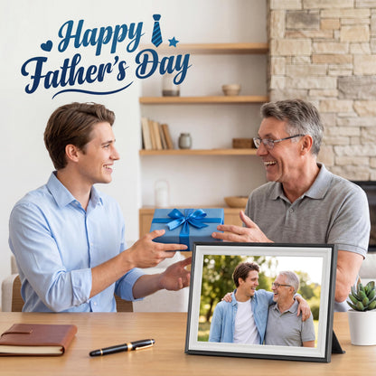 Frameo 10.1 Inch WiFi Digital Picture Frame, Smart Cloud Electronic Photo Frame with HD IPS Touch Screen Slideshow 32GB Memory Auto-Rotate Wall Mount, Share Photos/Videos from Phone - Gifts for Mom