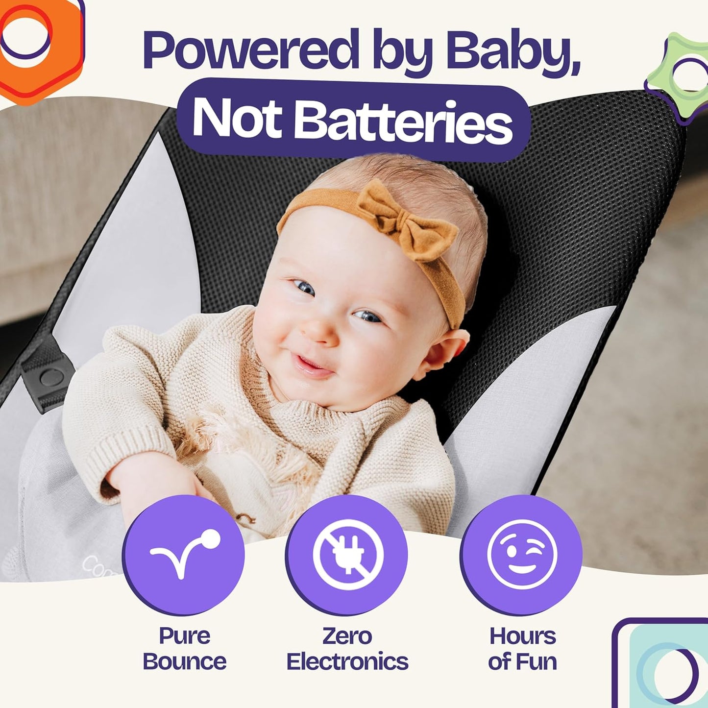 ComfyBumpy Ergonomische Babywippe – Inklusive Reise-Tragetasche – Sichere, tragbare Wippe mit verstellbarer Höhe – Babywippe, perfekt für Neugeborene (Grau)