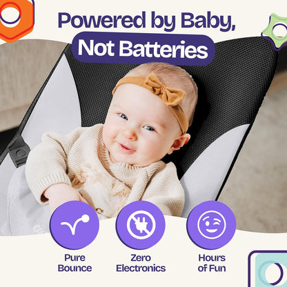 ComfyBumpy Ergonomische Babywippe – Inklusive Reise-Tragetasche – Sichere, tragbare Wippe mit verstellbarer Höhe – Babywippe, perfekt für Neugeborene (Grau)