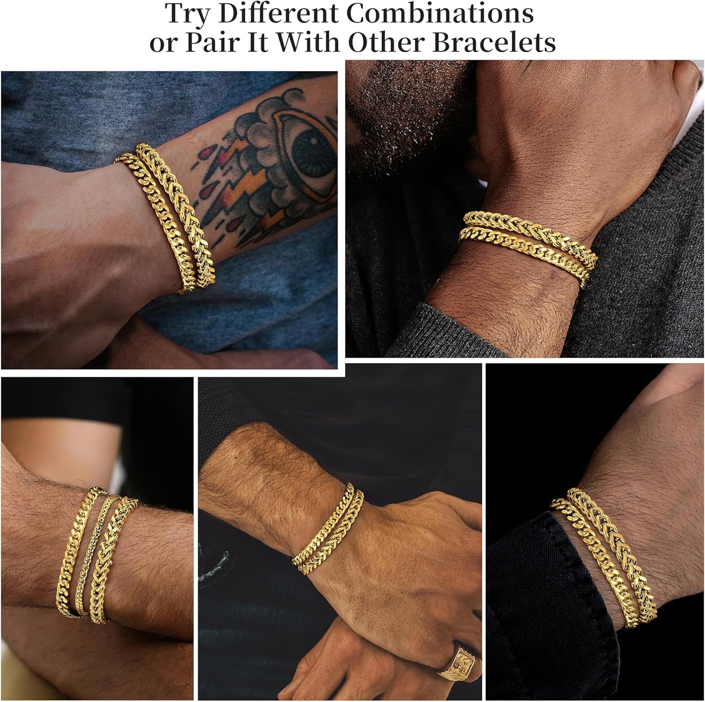Elevate Your Style with DAYANEY's Gold Cuban Bracelet Set